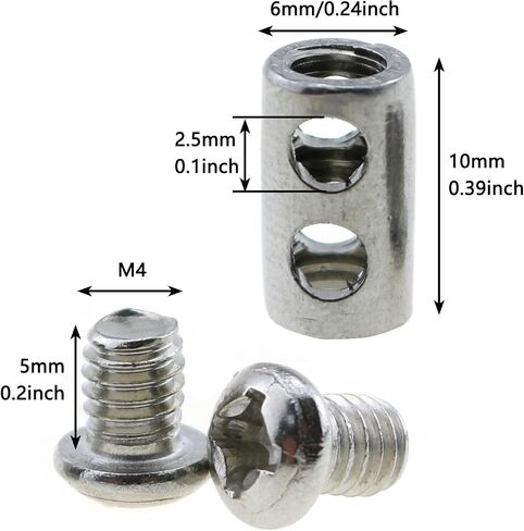 luorng 25pcs m4 6x10mm جديد ترقية سلك حبل كابل المشبك الفضة ثقوب مزدوجة الفولاذ المقاوم للصدأ سلك المشبك لإصلاح حبل الغسيل إصلاح السياج والراية in Saudi Arabia