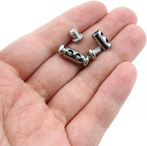 luorng 25pcs m4 6x10mm جديد ترقية سلك حبل كابل المشبك الفضة ثقوب مزدوجة الفولاذ المقاوم للصدأ سلك المشبك لإصلاح حبل الغسيل إصلاح السياج والراية in Saudi Arabia
