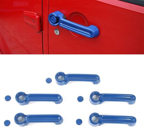 JeCar Door Handle Covers Tailgate Handle Covers Exterior Accessories for 2007-2018 Jeep Wrangler JK JKU / 2008-2012 Jeep Liberty / 2007-2011 Dodge Nitro, Red in Saudi Arabia