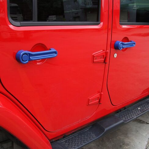 JeCar Door Handle Covers Tailgate Handle Covers Exterior Accessories for 2007-2018 Jeep Wrangler JK JKU / 2008-2012 Jeep Liberty / 2007-2011 Dodge Nitro, Red in Saudi Arabia