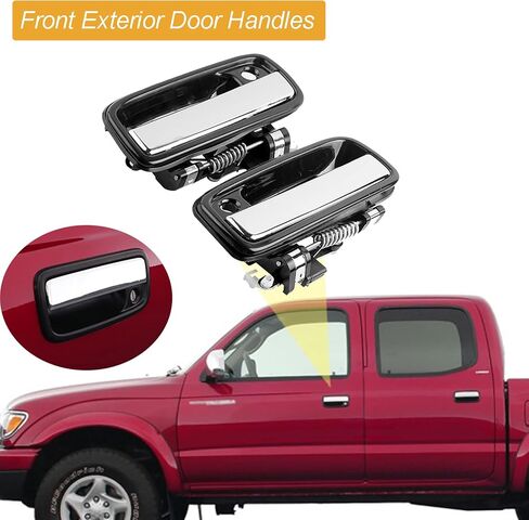 Exterior Front Door Handle Replacement for Toyota Tacoma 1995 1996 1997 1998 1999 2000 2001 2002 2003 2004, Hilux 04-12, Outside Left Driver and Right Passenger Side, 69220-35030 69210-35030, Chrome in Saudi Arabia