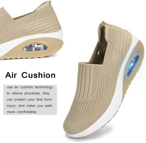 Touchmosees النساء أحذية رياضية ممرضة منصة أحذية رياضية وسادة هوائية العظام السكري المشي إسفين حذاء رياضة السيدات التنغيم الروك الأحذية in Kuwait