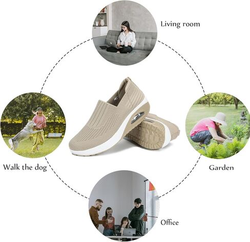 Touchmosees النساء أحذية رياضية ممرضة منصة أحذية رياضية وسادة هوائية العظام السكري المشي إسفين حذاء رياضة السيدات التنغيم الروك الأحذية in Kuwait