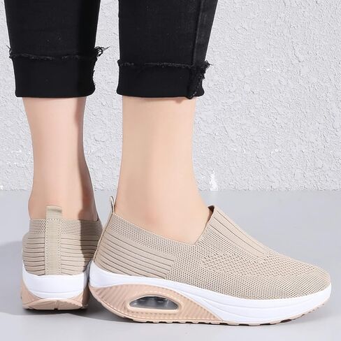 Touchmosees النساء أحذية رياضية ممرضة منصة أحذية رياضية وسادة هوائية العظام السكري المشي إسفين حذاء رياضة السيدات التنغيم الروك الأحذية in Kuwait