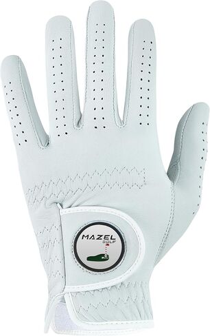 قفازات الجولف الرجالية المصنوعة من الجلد الفاخر من MAZEL لليد اليسرى، قفازات جولف ممتصة للعرق في الطقس الحار الرطب مع علامة كروية، مقاس مناسب S M L XL in Kuwait