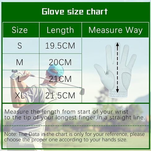قفازات الجولف الرجالية المصنوعة من الجلد الفاخر من MAZEL لليد اليسرى، قفازات جولف ممتصة للعرق في الطقس الحار الرطب مع علامة كروية، مقاس مناسب S M L XL in Kuwait