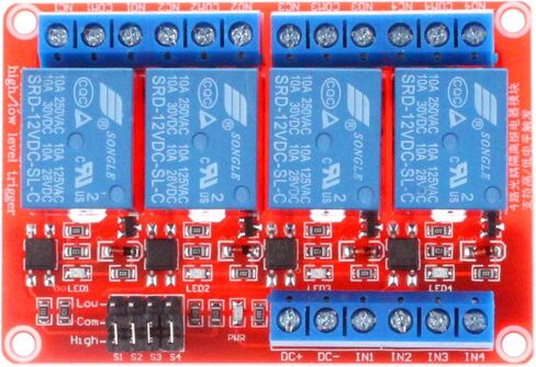 NOYITO 4 Channel Relay Module High Low Level Trigger with Optocoupler Isolation Load DC 30V AC 250V 10A for PLC Automation Equipment Control Industrial Control (4-Channel 5V) in Saudi Arabia