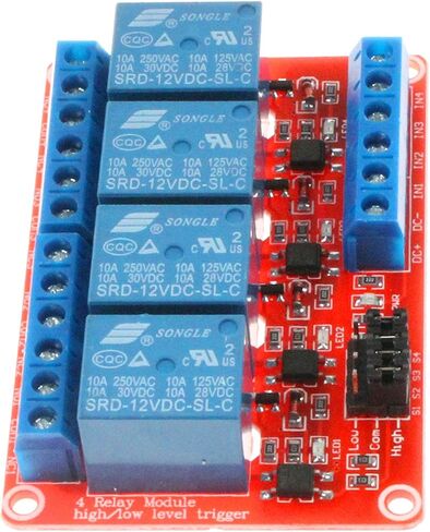 NOYITO 4 Channel Relay Module High Low Level Trigger with Optocoupler Isolation Load DC 30V AC 250V 10A for PLC Automation Equipment Control Industrial Control (4-Channel 5V) in Saudi Arabia