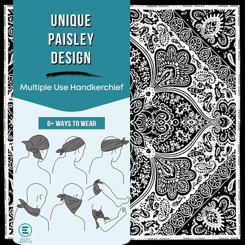Endea Group All-Gender Bandana Multi-Purpose Headband, Handkerchief, Head Wrap, Scarf, Protective Coverage - 22x22 Inch in Saudi Arabia