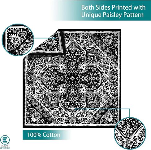 Endea Group All-Gender Bandana Multi-Purpose Headband, Handkerchief, Head Wrap, Scarf, Protective Coverage - 22x22 Inch in Saudi Arabia