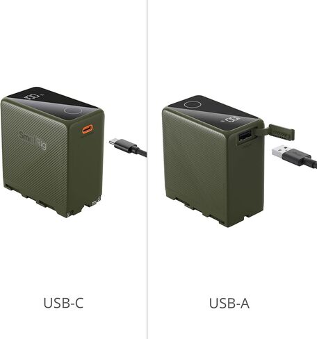 بطارية بديلة SmallRig NP-F970 10500 مللي أمبير في الساعة لجهاز Sony NP-F970 F750 F550، PD 36W USB-C 3.5H شحن سريع، بطارية كاميرا مع شاشة OLED للكاميرا، الشاشة، ضوء فيديو LED، كاميرا فيديو، أخضر - 4577 in Kuwait