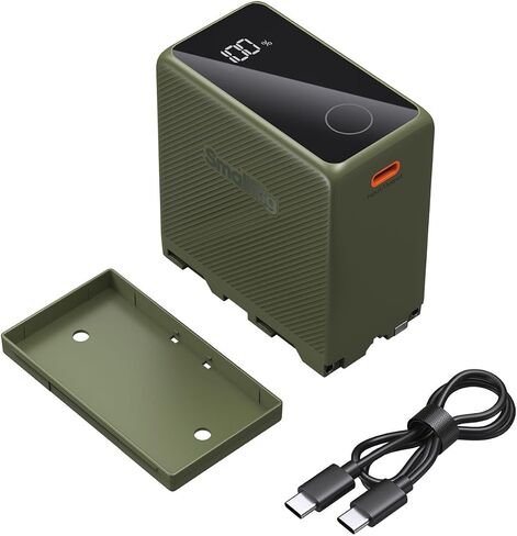 بطارية بديلة SmallRig NP-F970 10500 مللي أمبير في الساعة لجهاز Sony NP-F970 F750 F550، PD 36W USB-C 3.5H شحن سريع، بطارية كاميرا مع شاشة OLED للكاميرا، الشاشة، ضوء فيديو LED، كاميرا فيديو، أخضر - 4577 in Kuwait