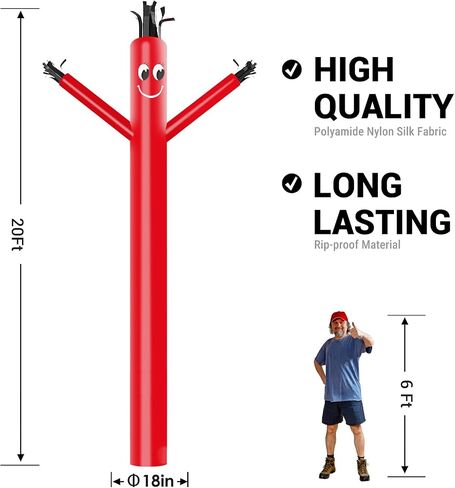 MOUNTO 20ft 18inch Fly Puppet Dancer Tube Man Fly Guy Puppet Dancer (أحمر) in Kuwait