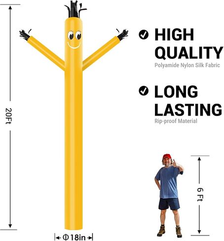 MOUNTO 20ft 18inch Fly Puppet Dancer Tube Man Fly Guy Puppet Dancer (أحمر) in Kuwait