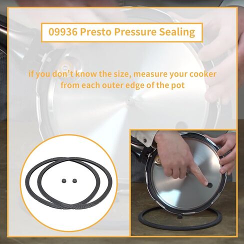 Denkuhin 09936 9936 حلقة إغلاق من السيليكون مع قابس الضغط الزائد متوافق مع نموذج طنجرة الضغط Presto 6-Quart لاستبدال 09904 و50295، حشية ختم وعاء الطبخ من الدرجة الغذائية (1+1) in Kuwait
