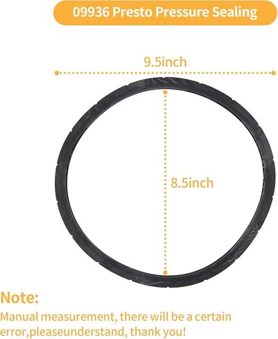 Denkuhin 09936 9936 حلقة إغلاق من السيليكون مع قابس الضغط الزائد متوافق مع نموذج طنجرة الضغط Presto 6-Quart لاستبدال 09904 و50295، حشية ختم وعاء الطبخ من الدرجة الغذائية (1+1) in Kuwait