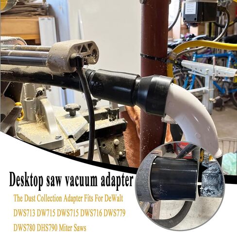 Follde Miter Saw Vacuum Adapter for DeWalt, Dust Collection Adapter Compatible with DEWALT DWS715, DWS716, DWS779, DWS780 Miter Saws Dust Port (Miter Saw Vacuum Adapter * 2 Pcs) in Saudi Arabia
