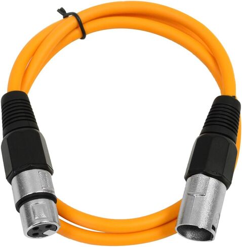 SEISMIC AUDIO - SAXLX-2 - 2' Orange XLR Male to XLR Female Patch Cable - Balanced - 2 Foot Patch Cord in Saudi Arabia
