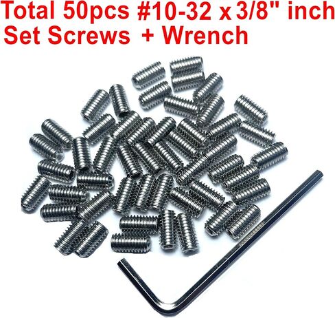 ZDingTech 50 قطعة مجموعة براغي 10-32 × 3/8 بوصة 304 من الفولاذ المقاوم للصدأ ألين برأس سداسي مجموعة براغي مع مفتاح ألين 3/32، مجموعة براغي مجموعة براغي سداسية ألين للرأس. (طول 3/8 بوصة) in Saudi Arabia