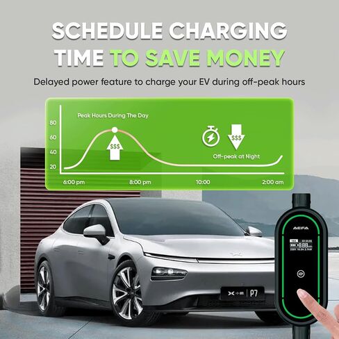 AEFA TOTALEV Adjustable Level 2 Charger NEMA 14-50, 240V, Up to 40 Amps - 25FT Length, EV Charging Cable, Portable Delayed Charging, LED Display, for All J1772 EV in Saudi Arabia