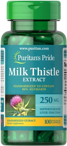 كبسولات Puritan's Pride Milk Thistle القياسية 250 ملغ من سيليمارين، عدد 100 in Saudi Arabia