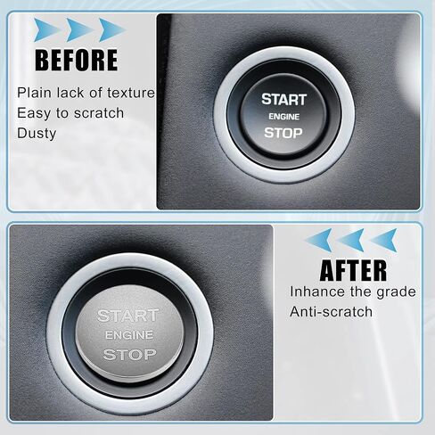 X AUTOHAUX Engine Start Stop Button Cover One Click Push Start Button Trim Sticker for Jaguar XE for Range Rover 2013-2021 Aluminum Alloy Blue in Kuwait