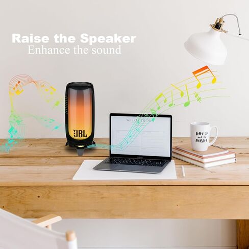 TXEsign Table Stand for JBL Pulse 4/Pulse 5 Portable Bluetooth Speaker Acrylic Desktop Holder Mount for JBL Pulse Speaker Bracket with Anti Slip Base (Black) in Saudi Arabia
