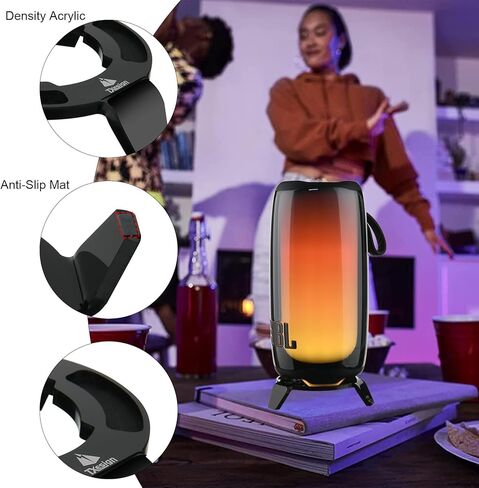 TXEsign Table Stand for JBL Pulse 4/Pulse 5 Portable Bluetooth Speaker Acrylic Desktop Holder Mount for JBL Pulse Speaker Bracket with Anti Slip Base (Black) in Saudi Arabia