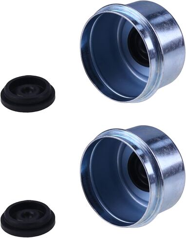 aivwumot 2pcs 2.44 "مقطورة المحور غطاء الغبار كأس غطاء الشحوم المحور مع 2 سدادات مطاطية إضافية مقطورة المحور محور العجلة وتحمل غطاء الغبار ل5200 إلى 6000 جنيه المحاور دكستر in Saudi Arabia