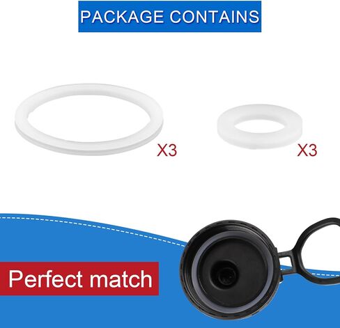 6pcs Stainless Steel Water Bottle Gasket Replacement for DRINCO 14/18/22/32/40/64oz, Silicone Spout Lid Sealing Rings & Water Bottle Spout Lid Gaskets for DRINCO Chug Lids in Kuwait