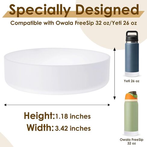 حذاء زجاجة مياه UBEEKOO، متوافق مع Owala، Yeti، لملحقات زجاجات المياه Stanley، غطاء الأكمام لـ Owala FreeSip 32oz، Yeti 26oz، سيليكون مضاد للانزلاق لملحقات Stanley 36oz in Kuwait