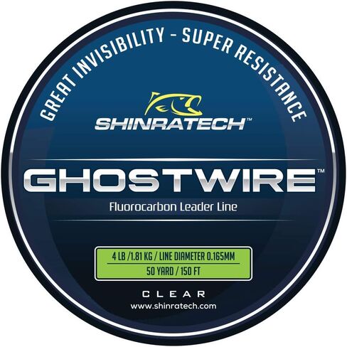 GHOSTWIRE ShinraTech 100% Fluorocarbon Leader Line (4lb 50yd Spool) - Clear and Virtually Invisible Underwater in Saudi Arabia