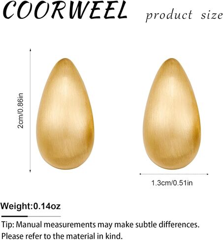 Gold Silver Drop Stud Earrings Minimalist Lightweight Chunky Earrings for Women Daily Jewelry in Saudi Arabia