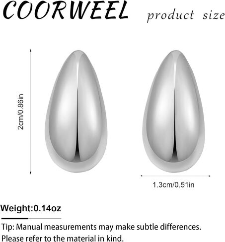 Gold Silver Drop Stud Earrings Minimalist Lightweight Chunky Earrings for Women Daily Jewelry in Saudi Arabia