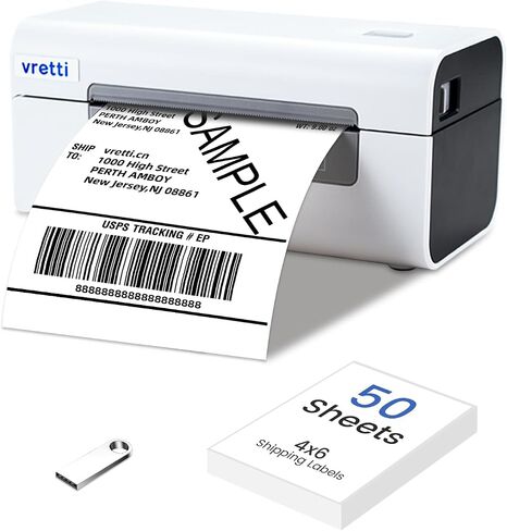 vretti Bluetooth Thermal Label Printer, 4x6 Shipping Label Printer, Wireless Label Printer for Shipping Packages & Small Business Compatible with iPhone Android Window Mac USPS UPS Amazon in Saudi Arabia