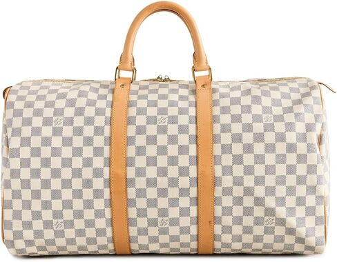 Louis Vuitton Women's Pre-Loved Louis Vuitton Keepall 50 Duffle, Damier Azur, White, One Size in Kuwait