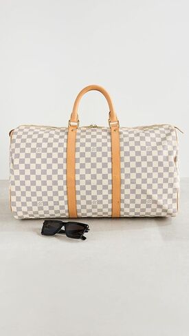 Louis Vuitton Women's Pre-Loved Louis Vuitton Keepall 50 Duffle, Damier Azur, White, One Size in Kuwait