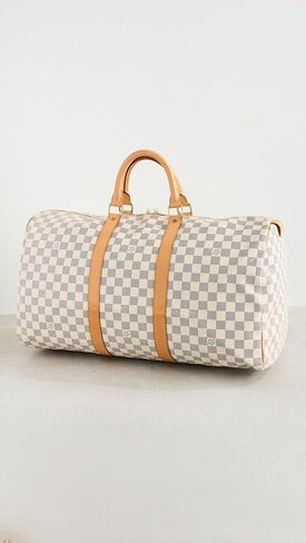 Louis Vuitton Women's Pre-Loved Louis Vuitton Keepall 50 Duffle, Damier Azur, White, One Size in Kuwait