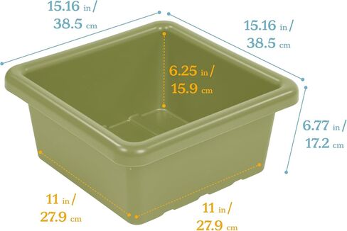 ECR4Kids Square Bin with Lid, Storage Containers, Hunter Green, 4-Pack in Saudi Arabia