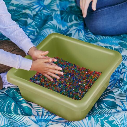 ECR4Kids Square Bin with Lid, Storage Containers, Hunter Green, 4-Pack in Saudi Arabia
