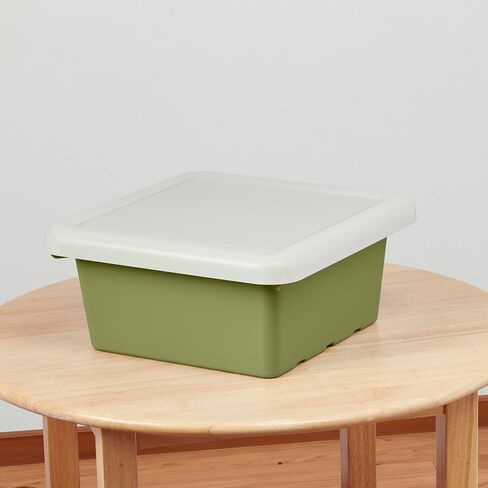 ECR4Kids Square Bin with Lid, Storage Containers, Hunter Green, 4-Pack in Saudi Arabia