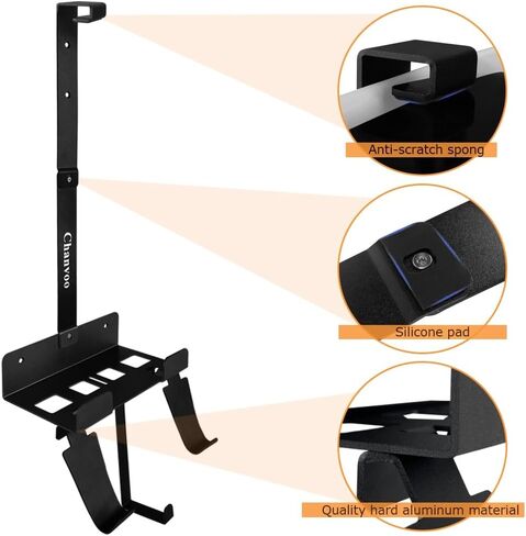 Chanvoo Metal PS5 Wall Mount, Behind TV Wall Holder Bracket Kit Compatible with Playstation 5 Disc & Digital Edition Console - Not for PS5 Slim (Black) in Saudi Arabia