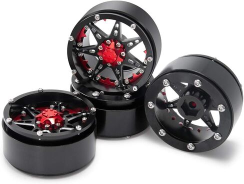 SWX 2.2 بوصة عجلة حافة 4 قطع Beadlock محور العجلة لـ 1/10 RC Rock Crawler Car محوري SCX10 90046 TRX4 ترقية أجزاء (أزرق) in Kuwait