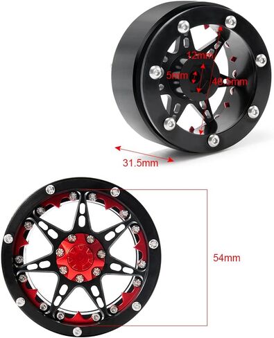 SWX 2.2 بوصة عجلة حافة 4 قطع Beadlock محور العجلة لـ 1/10 RC Rock Crawler Car محوري SCX10 90046 TRX4 ترقية أجزاء (أزرق) in Kuwait