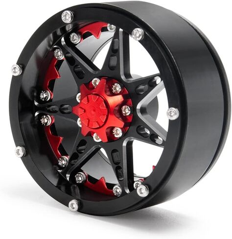 SWX 2.2 بوصة عجلة حافة 4 قطع Beadlock محور العجلة لـ 1/10 RC Rock Crawler Car محوري SCX10 90046 TRX4 ترقية أجزاء (أزرق) in Kuwait