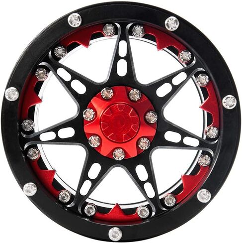 SWX 2.2 بوصة عجلة حافة 4 قطع Beadlock محور العجلة لـ 1/10 RC Rock Crawler Car محوري SCX10 90046 TRX4 ترقية أجزاء (أزرق) in Kuwait