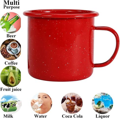 Pack of 2 Outdoor Camping Mugs-Coffee Mug 15 Oz-Enamel Travel Mug Cup,Tea Camp Enamel Cup Set for Drinks Home Office Use/Fishing/Picnics,Outdoor Mountaineering Enthusiasts (Dark Blue, 2) in Saudi Arabia