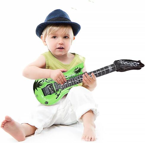 12 Pieces Inflatable Guitar - 80s 90s Party Favors Decorations Stage 20 Inch Plastic Colorful Guitar - Christmas Halloween Birthday Party Gifts Supplies Carnival Photo Booth Props in Saudi Arabia