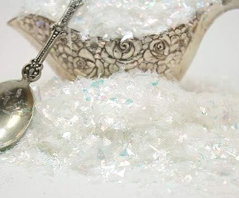 Snow White Flitter Flakes Iridescent Ice Glitter Flakes for Nail Art - Lightweight Holographic Polyester - 311-4328 - 1/2 oz (14 Grams) in Saudi Arabia