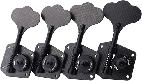 Guyker Carbon Fiber Bass Machine Head (4 for Right) - 1:28 Ratio Gear Open Frame Tuners Tuning Key Pegs Replacement for Electric Jazz Guitar Bass or Precision Instruments in Saudi Arabia